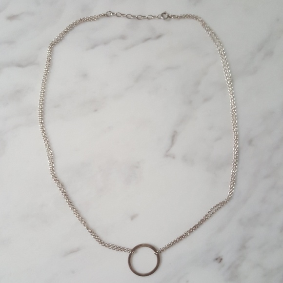 Silver circle pendant necklace - Picture 1 of 5